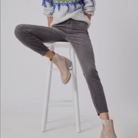 PAIGE HOXTON HIGH-RISE SLIM CORDUROY PANTS